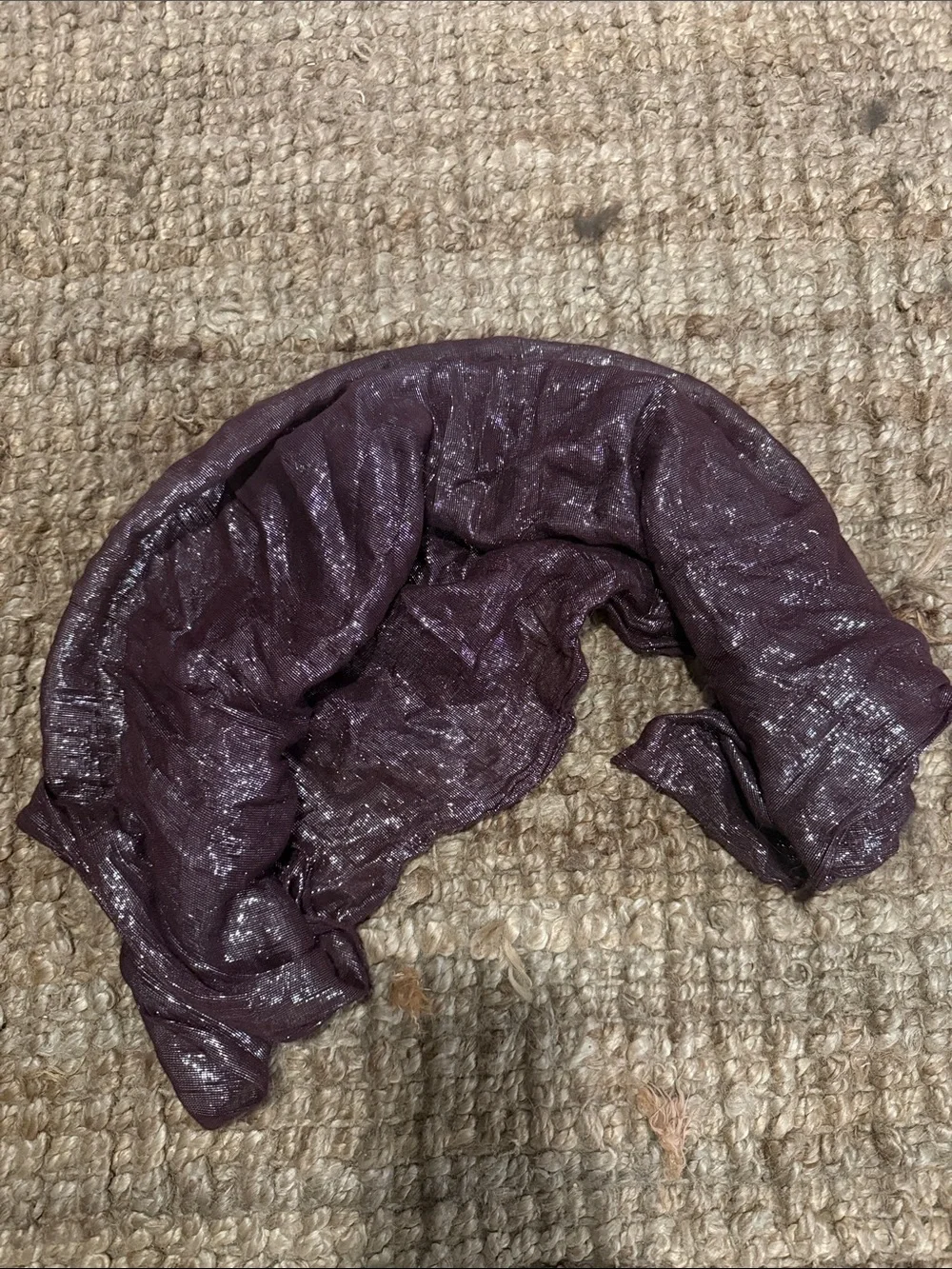 Shimmery Plum Women’s Scarf - Lightweight Metallic Finish Or Coverup 34” x 36”